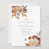 Invitation Boho Burnt Orange Automne Automne Automne Floral P (Devant)