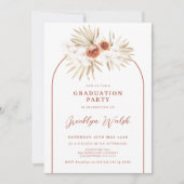 Invitation Boho Burnt Orange Floral Arch Graduation (Devant)