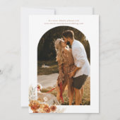 Invitation Boho Burnt Orange Floral Arch Mariage (Dos)