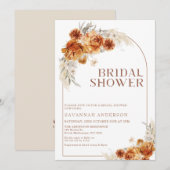 Invitation Boho Burnt Orange Floral Arch nuptiale Douche (Devant / Derrière)