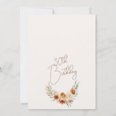 Invitation Boho Burnt Orange Floral Avec Cadre Anniversaire (Dos)