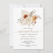 Invitation Boho Burnt Orange Floral Bouquet Dîner de répétiti (Devant)