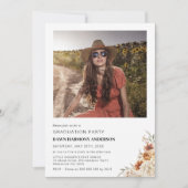 Invitation Boho Burnt Orange Floral Graduation Party (Devant)