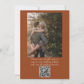 Invitation Boho Burnt Orange Floral QR Code Photo Wedding (Dos)