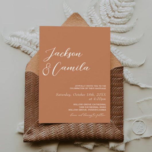 Invitation Boho Burnt Orange Mariage Photo