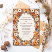 Invitation Boho Burnt Orange Sage Floral Photo Mariage de aut