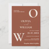 Invitation Boho Burnt Orange Terracotta Mariage rustique (Devant)
