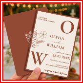 Invitation Boho Burnt Orange Terracotta Mariage rustique