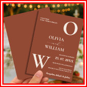 Invitation Boho Burnt Orange Terracotta Mariage rustique