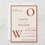 Invitation Boho Burnt Orange Terracotta Mariage rustique (Devant)