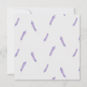 Invitation Boho Butfly Sunflower Lilac Flora Fête des mariées (Dos)