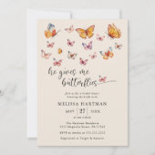 Invitation Boho Butterflies Photo Qr Code Fête des mariées (Devant)