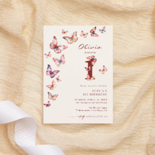 Invitation Boho Butterfly 1er anniversaire