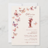 Invitation Boho Butterfly 1er anniversaire (Devant)