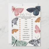 Invitation Boho Butterfly Baby shower Baby Traits Jeu (Devant)