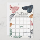 Invitation Boho Butterfly Baby shower Bingo Jeu (Devant)