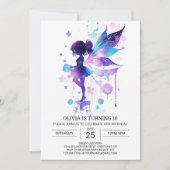 Invitation Boho Butterfly Fairy Anniversaire Élégance (Devant)