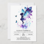 Invitation Boho Butterfly Fairy Anniversaire plaisir (Devant)