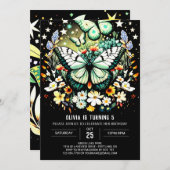 Invitation Boho Butterfly Wings Anniversaire (Devant / Derrière)