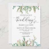 Invitation Boho Cactus Cactus Désert Succulents Mariage (Devant)