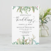 Invitation Boho Cactus Cactus Désert Succulents Mariage (Debout devant)