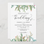 Invitation Boho Cactus Cactus Désert Succulents Mariage (Devant / Derrière)