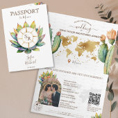 Invitation Boho Cactus Destination Mariage Code QR