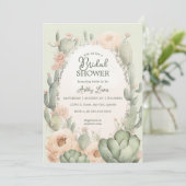 Invitation Boho Cactus Douche nuptiale fleurie Sud-Ouest (Debout devant)