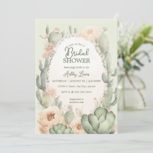 Invitation Boho Cactus Fleurs de douche de mariée Sud-Ouest