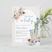 Invitation Boho Cactus Floral Taco Bout a Baby Show (Debout devant)