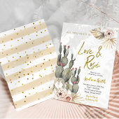 Invitation Boho Cactus Love and Rosé Fête des mariées
