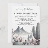 Invitation Boho Cactus Nuit Avant La Répétition Mariage (Devant)