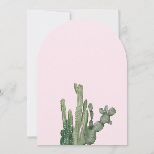 Invitation Boho cactus pampas arc baby shower bonjour (Dos)