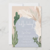 Invitation Boho cactus pampas arch garçon bonjour baby shower (Devant)