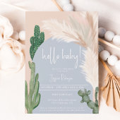 Invitation Boho cactus pampas arch garçon bonjour baby shower