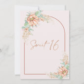 Invitation Boho Cactus Pampas Grass Sweet 16 Anniversaire (Dos)
