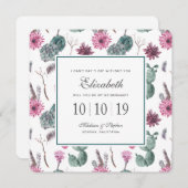 Invitation Boho Cactus, Succulent & Floral - Bridesmaid (Devant / Derrière)