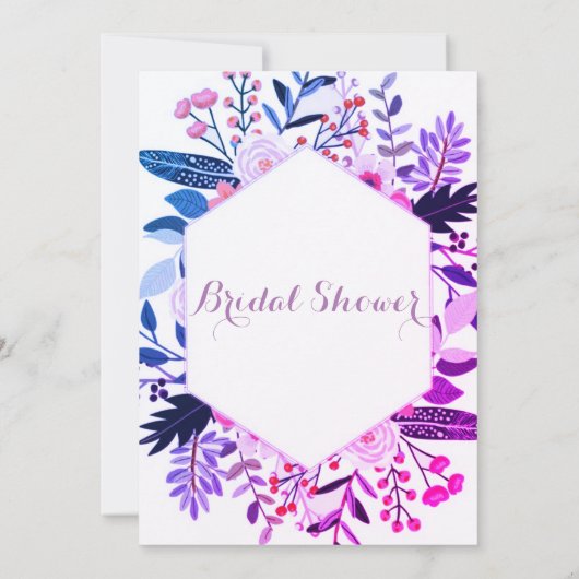 Invitation Boho cadre floral (Dos)