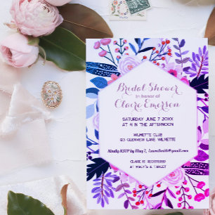 Invitation Boho cadre floral