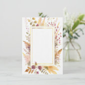 Invitation Boho cadre floral blanc mariage (Debout devant)