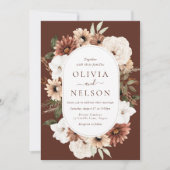 Invitation Boho Cadre Floral Mariage élégant (Devant)
