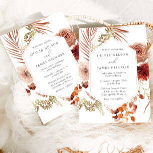 Invitation Boho Cadre Floral Mariage moderne