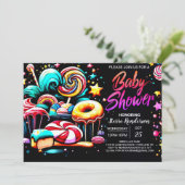 Invitation Boho Candy Dreams Baby shower modifiable (Debout devant)