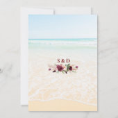 Invitation Boho Canopy Bourgogne Floral Beach Maui Mariage (Dos)