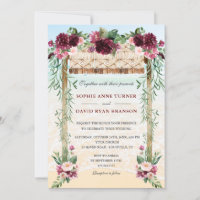Boho Canopy Bourgogne Floral Beach Maui Mariage