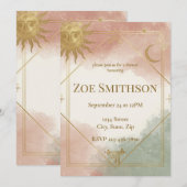 Invitation Boho Céleste Douceur de Sauge Terracott (Devant / Derrière)