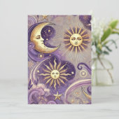 Invitation Boho céleste et soleil céleste et lune (Debout devant)