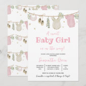 Invitation Boho C'est un Baby shower de vêtements pour bébé f (Devant / Derrière)