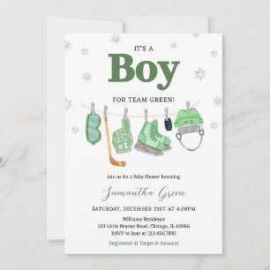 Invitation Boho C'est un garçon Baby shower de hockey sur gla