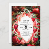 Invitation Boho Charming Fruit fraise Anniversaire (Devant / Derrière)